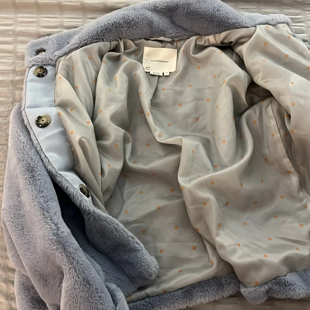 Baby Blue super soft faux fur xs jacket by Anthropology - Picture 6 of 10